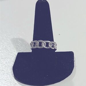 Silver chunky chain ring